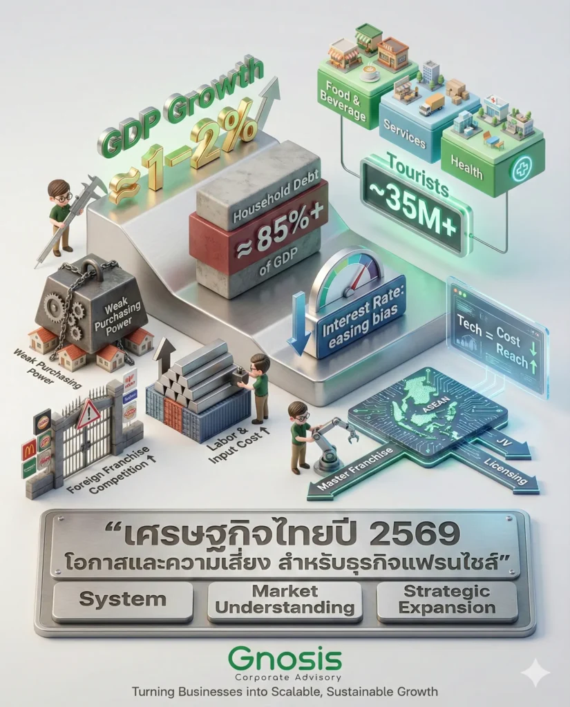 ภาวะเศรษฐกิจไทย 2026 กับโอกาสและความเสี่ยงกับแฟรนไชส์ไทย